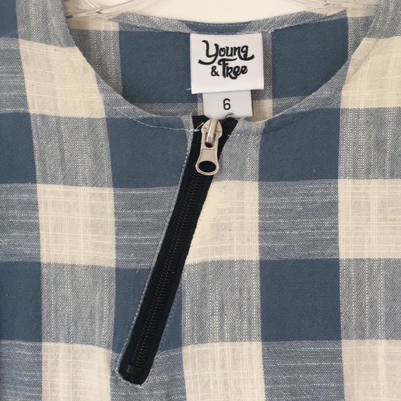NWOT Yound and Free Checkered Linen Dress - Picture 2 of 5